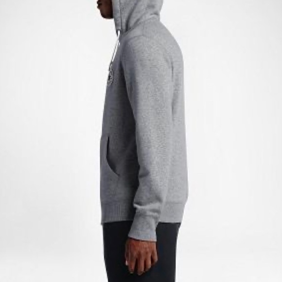 Converse Men’s All Star Patch Full Zip Hoodie Grey - Picture 3 of 8
